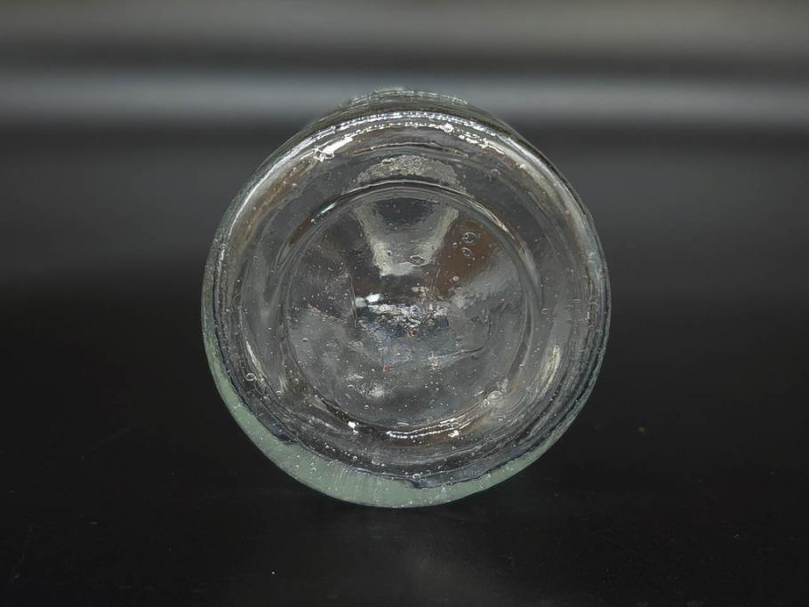 大正〜昭和初期　様々な用途に使える小瓶5個セット(気泡、ガラスビン、硝子、ボトル、薬瓶、花瓶、花入れ、花器)(R-077083)