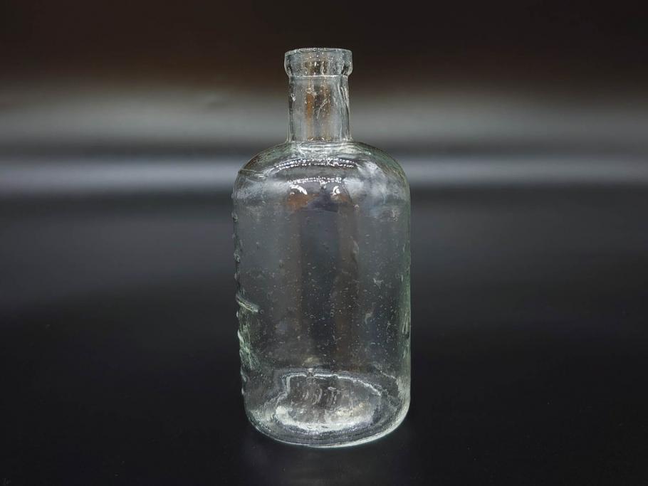 大正〜昭和初期　様々な用途に使える小瓶5個セット(気泡、ガラスビン、硝子、ボトル、薬瓶、花瓶、花入れ、花器)(R-077084)
