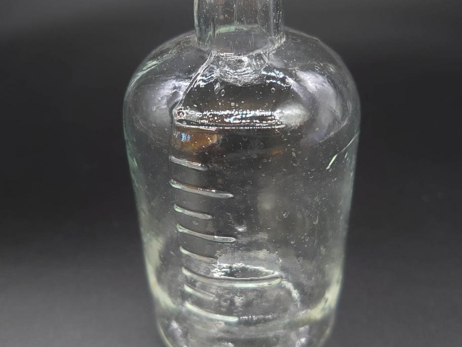 大正〜昭和初期　様々な用途に使える小瓶5個セット(気泡、ガラスビン、硝子、ボトル、薬瓶、花瓶、花入れ、花器)(R-077084)