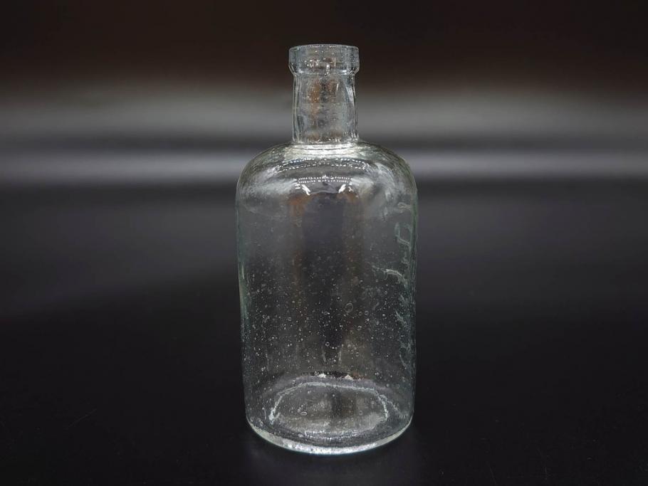 大正〜昭和初期　様々な用途に使える小瓶5個セット(気泡、ガラスビン、硝子、ボトル、薬瓶、花瓶、花入れ、花器)(R-077084)