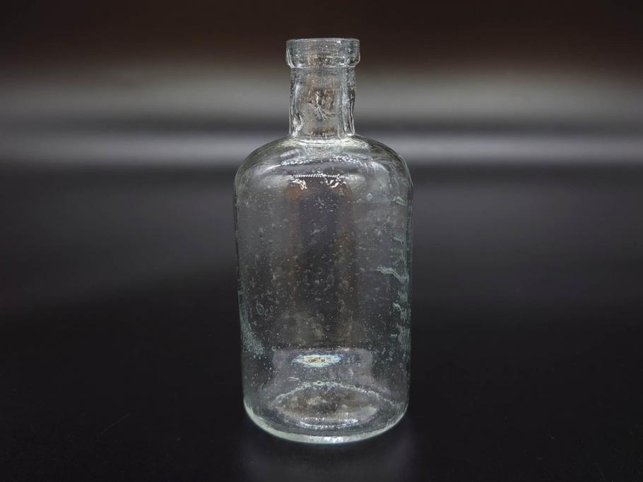 大正〜昭和初期　様々な用途に使える小瓶5個セット(気泡、ガラスビン、硝子、ボトル、薬瓶、花瓶、花入れ、花器)(R-077084)