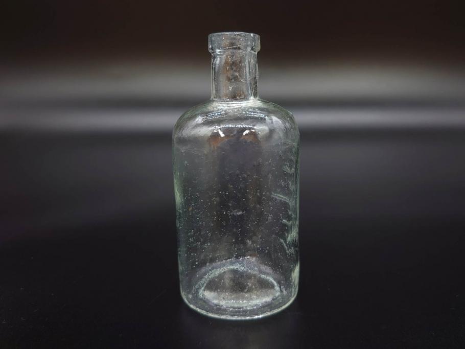 大正〜昭和初期　様々な用途に使える小瓶5個セット(気泡、ガラスビン、硝子、ボトル、薬瓶、花瓶、花入れ、花器)(R-077084)