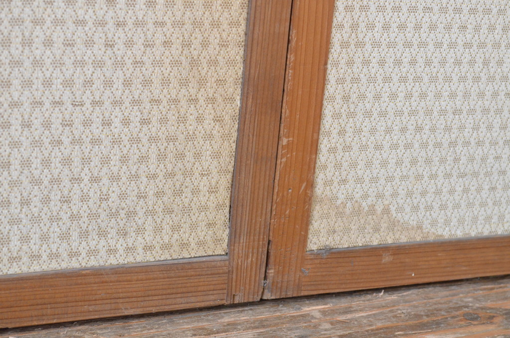 アンティーク建具　柾目の美しい板戸2枚セット(帯戸、引き戸)(R-064048)