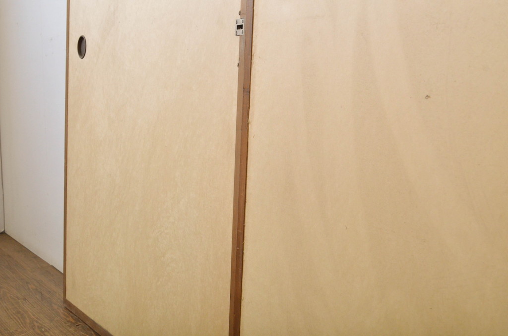 アンティーク建具　柾目の美しい板戸2枚セット(帯戸、引き戸)(R-064049)