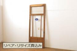 昭和レトロ　すりガラス入りの引き戸2枚セット(窓)