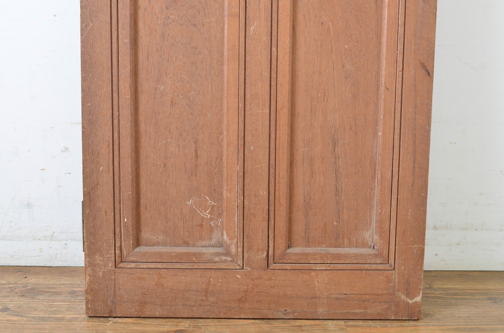 R-064052 アンティーク建具 チーク材 ナチュラルで落ち着いた雰囲気のドア1枚(扉、木製ドア、ガラス扉)