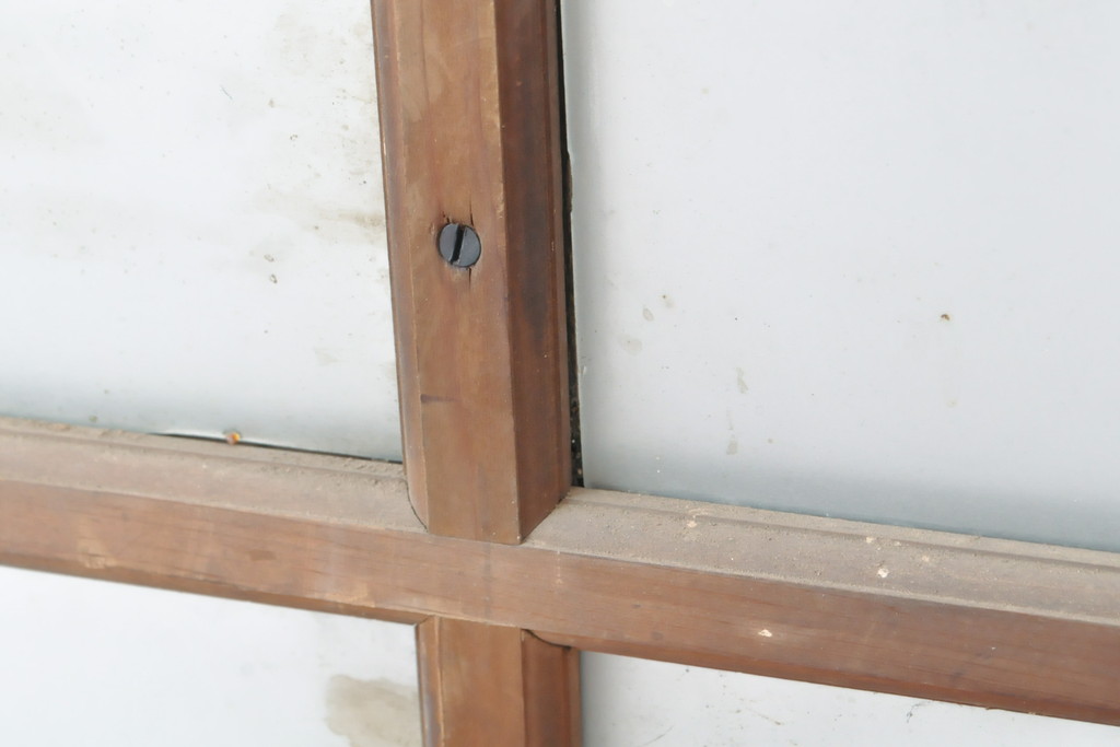 アンティーク建具　レトロな佇まいが魅力的なガラス戸1枚(引き戸、建具)(R-054008)