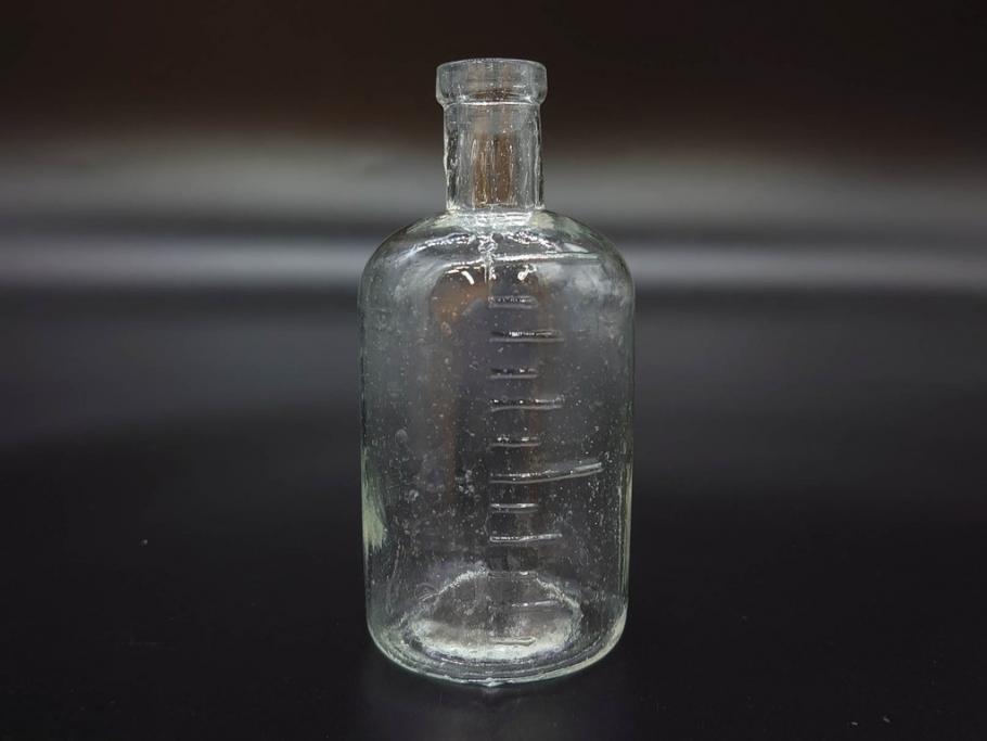 大正〜昭和初期　様々な用途に使える小瓶5個セット(気泡、ガラスビン、硝子、ボトル、薬瓶、花瓶、花入れ、花器)(R-077085)