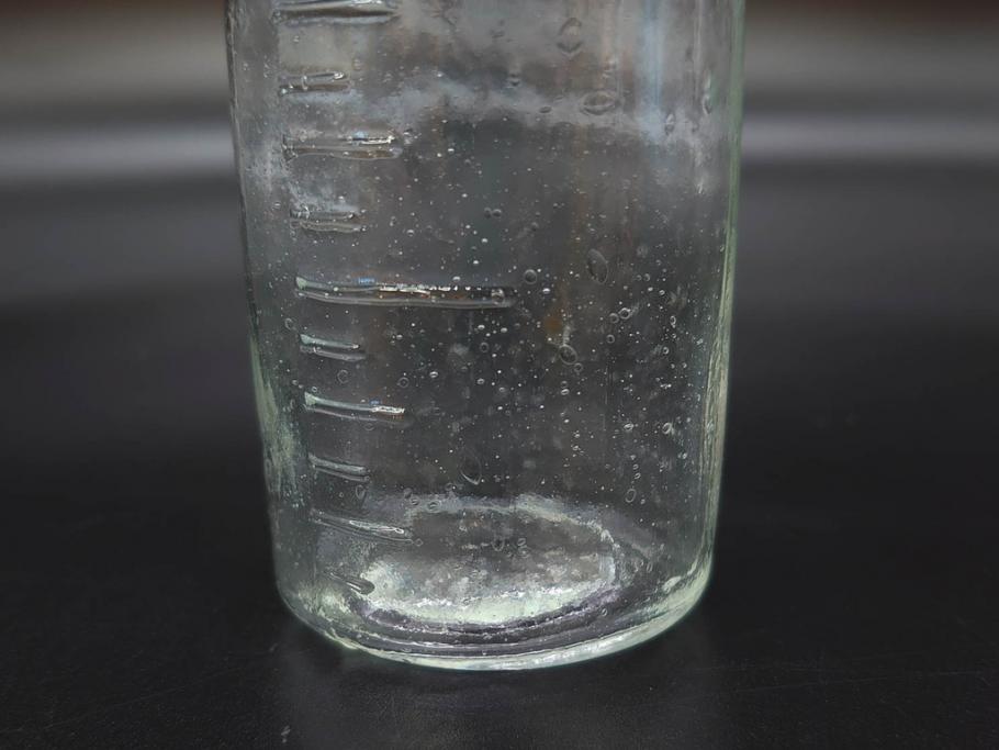 大正〜昭和初期　様々な用途に使える小瓶5個セット(気泡、ガラスビン、硝子、ボトル、薬瓶、花瓶、花入れ、花器)(R-077085)
