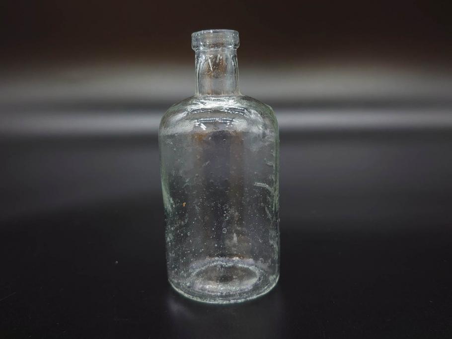 大正〜昭和初期　様々な用途に使える小瓶5個セット(気泡、ガラスビン、硝子、ボトル、薬瓶、花瓶、花入れ、花器)(R-077085)
