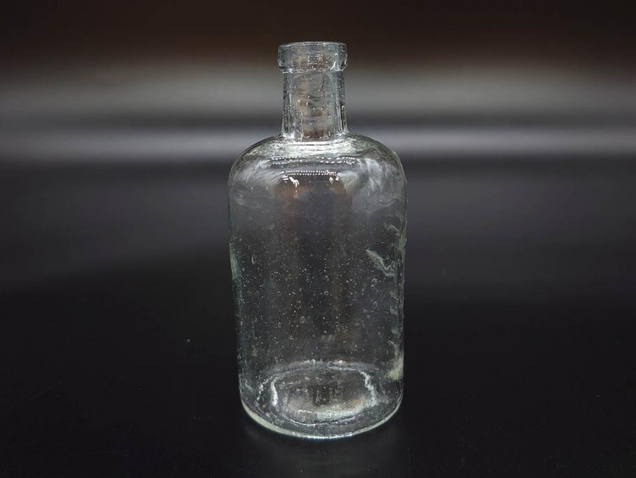 大正〜昭和初期　様々な用途に使える小瓶5個セット(気泡、ガラスビン、硝子、ボトル、薬瓶、花瓶、花入れ、花器)(R-077085)