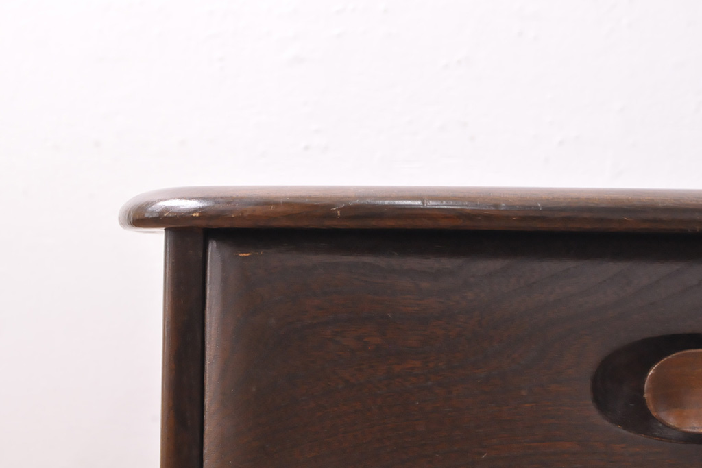イギリスビンテージ　ERCOL(アーコール)　丸みのあるフォルムが愛らしい、希少なパンドラボックスコーヒーテーブル(センターテーブル、ローテーブル、ヴィンテージ)(R-054074)