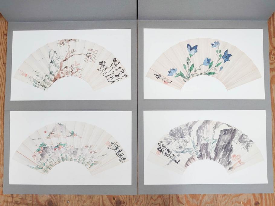 昭和54年　富岡鐵齋　贈君百扇　限定650部  第53番　画集100枚揃(富岡鉄斎、絵画、扇面画、扇絵、書籍、本、外箱付き)(定価148,000円)(R-078340)