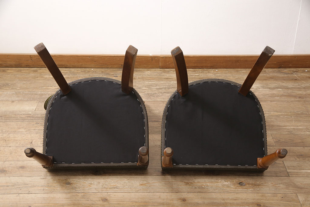 中古　美品　展示品　バロッサバレンティ(VARO,S.A. VALENTI)　本革　エレガントで気品漂うダイニングチェア2脚セット(椅子)(R-049944)
