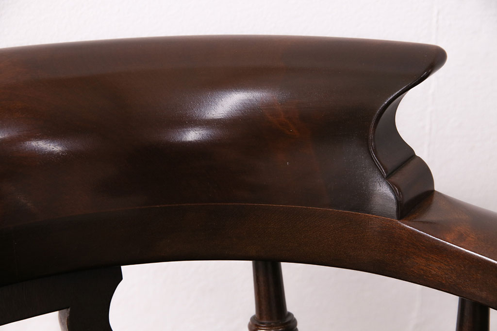中古　松本民芸家具　存在感のあるホイールデザインが格好良い大キャプテンチェア(椅子、アームチェア、ウィンザーチェア、ウインザーチェア)(定価約26万円)(R-049011)