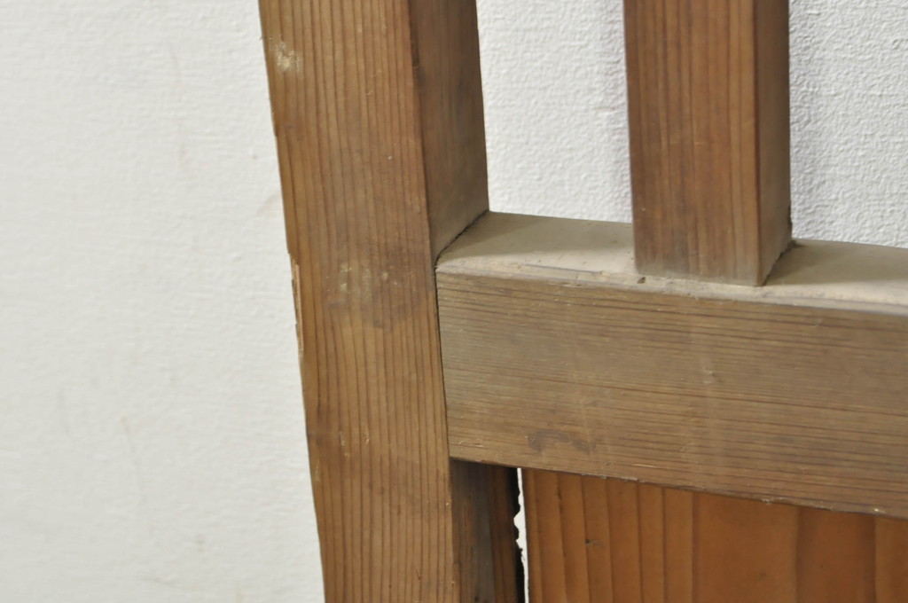 アンティーク建具　和モダンな空間づくりにおすすめの荒格子戸1枚(引き戸、格子戸)(R-076328)