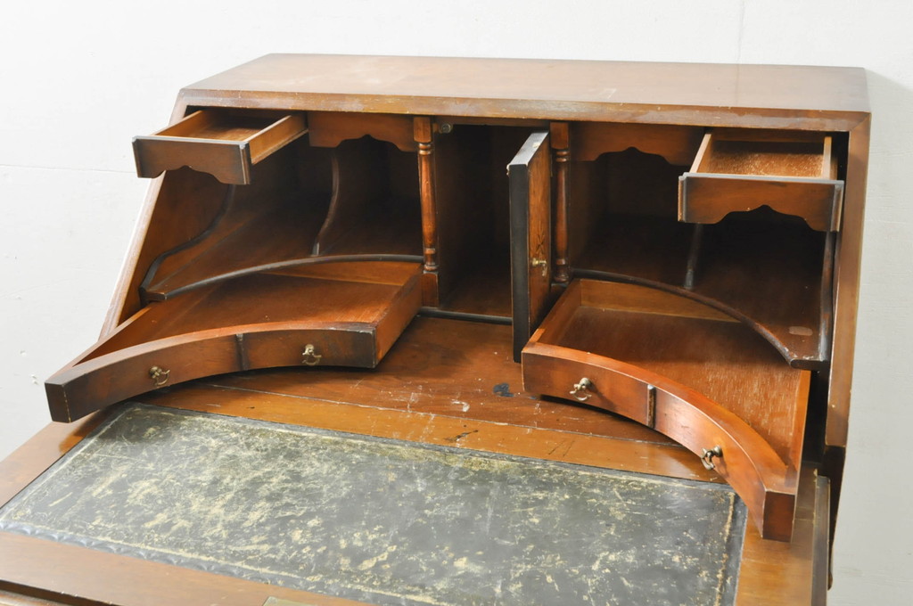 イギリスビンテージ　イギリス高級家具　ロスジョン(ROSJOHN)　イギリス王室御用達　マホガニー材　品のある佇まいが美しいライティングビューロー(ワークデスク、サイドチェスト、在宅用、在宅ワーク用、ヴィンテージ、英国)(R-076401)
