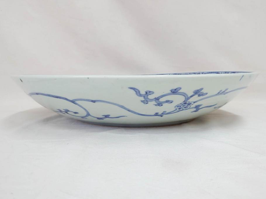 古伊万里 染付 蛸唐草文 松竹梅文 渦福 約45cm 1尺4寸 大胆かつ