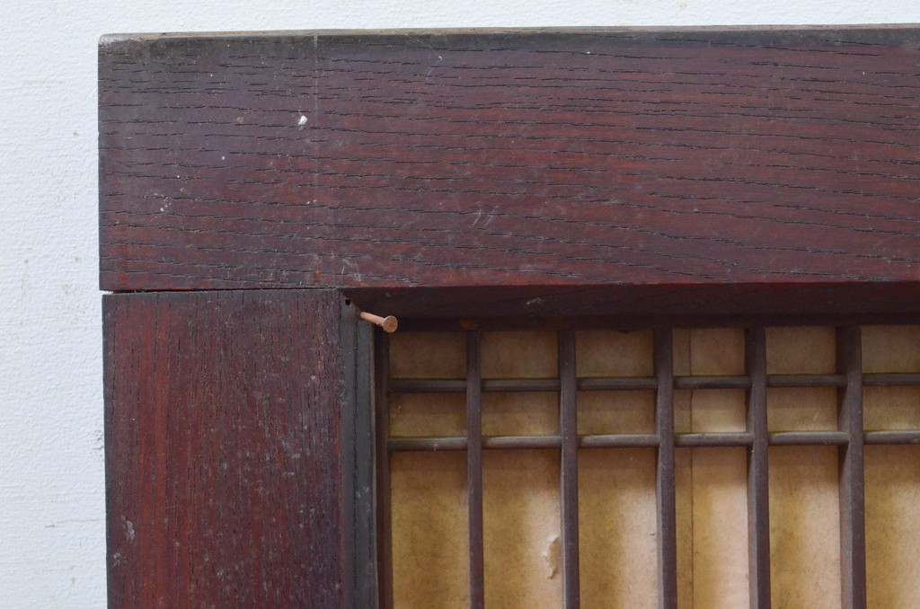 アンティーク建具　欅(ケヤキ)材　和の雰囲気溢れる格子欄間1枚(明り取り、明かり取り)(R-068722)