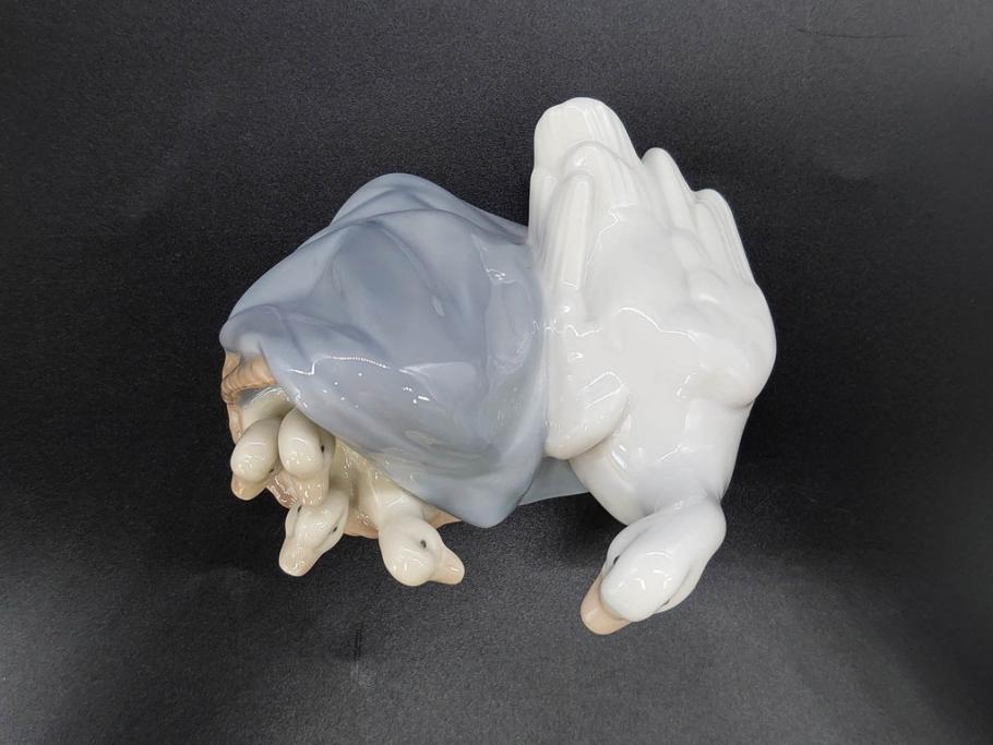 スペイン　リヤドロ　LLADRO　アヒルの家族　4895　高さ50cm　アヒル達の表情が可愛らしいフィギュリン(親子、ファミリー、置物、オブジェ、陶器人形、共箱付き)(R-078342)