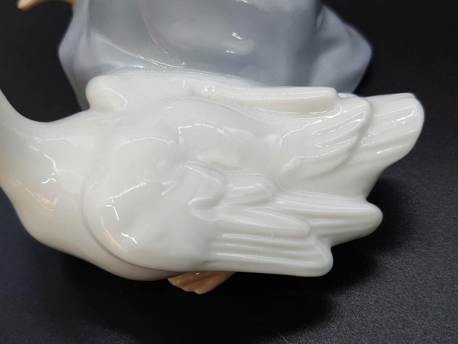 スペイン　リヤドロ　LLADRO　アヒルの家族　4895　高さ50cm　アヒル達の表情が可愛らしいフィギュリン(親子、ファミリー、置物、オブジェ、陶器人形、共箱付き)(R-078342)
