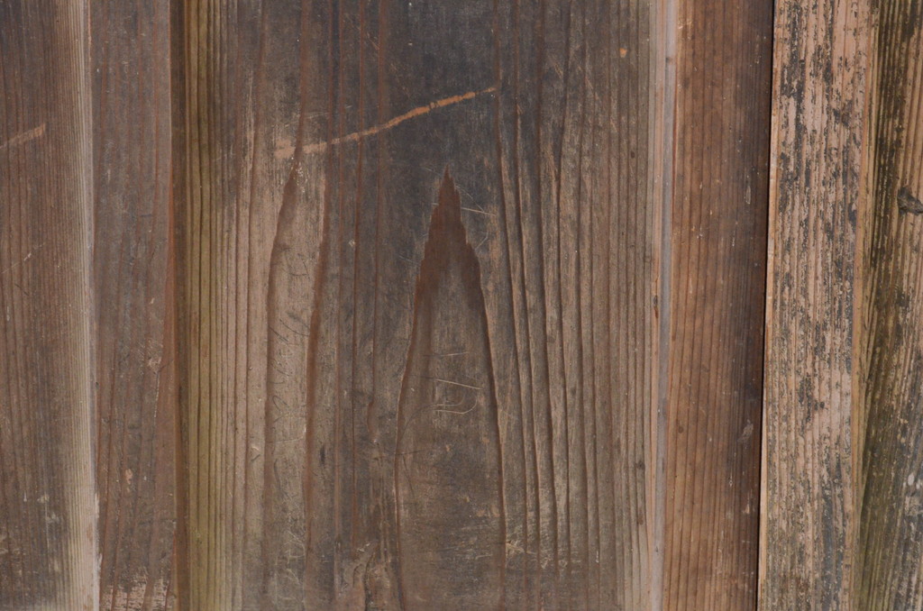 アンティーク建具　大正ロマン　経年を感じさせる木味が魅力のガラス戸2枚セット(引き戸)(R-068727)