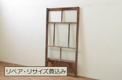 アンティーク建具　杉材　味わい深いシンプルな板戸窓4枚セット(引き戸)(R-065031)