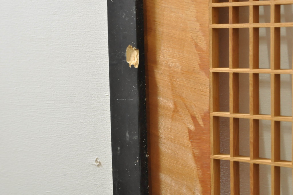 ビンテージ建具　松・鷲　彫刻と組子細工の組み合わせが美しい欄間2枚セット(明り取り、明かり取り、ランマ、ヴィンテージ)(R-076334)