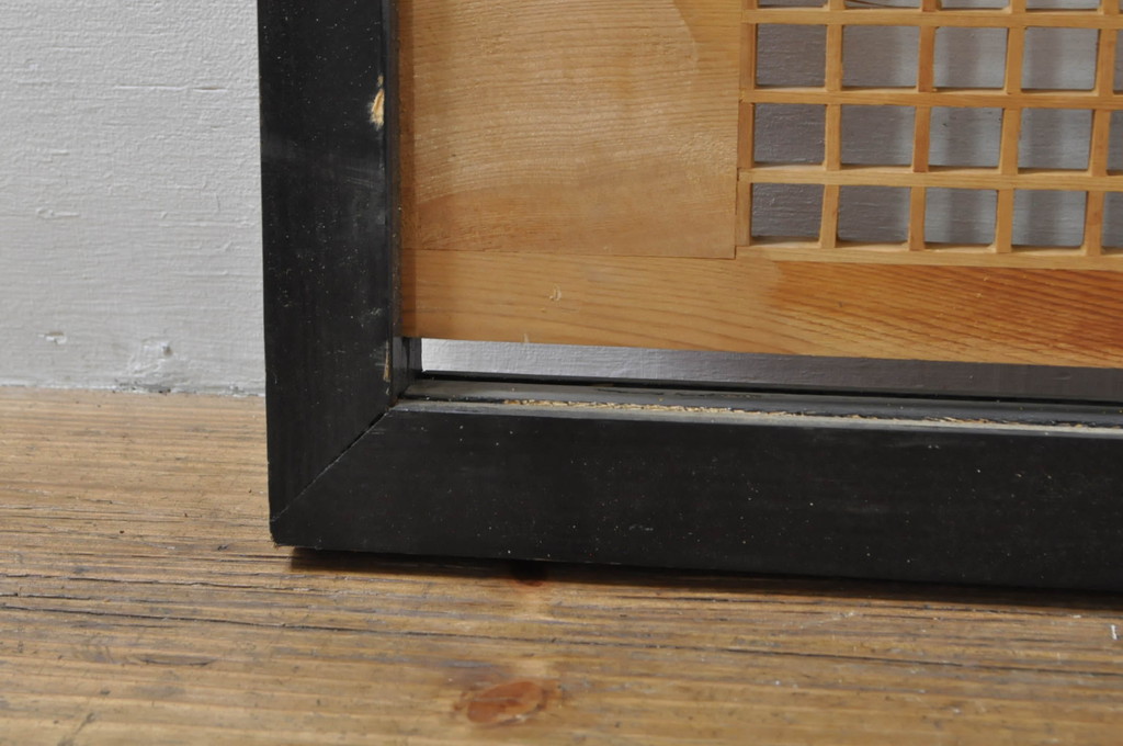 ビンテージ建具　松・鷲　彫刻と組子細工の組み合わせが美しい欄間2枚セット(明り取り、明かり取り、ランマ、ヴィンテージ)(R-076334)