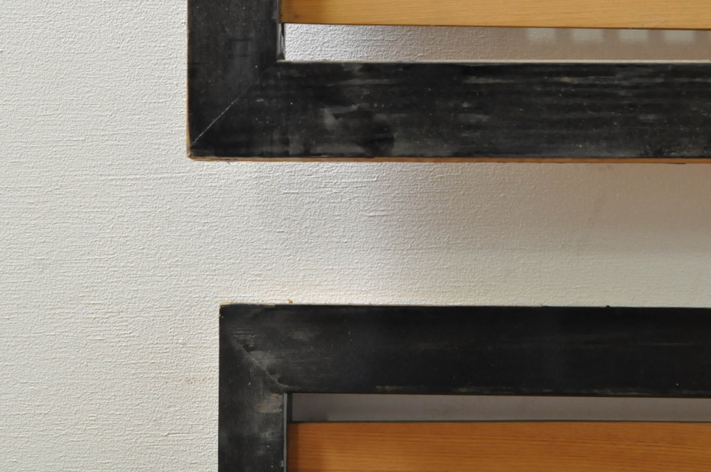 ビンテージ建具　松・鷲　彫刻と組子細工の組み合わせが美しい欄間2枚セット(明り取り、明かり取り、ランマ、ヴィンテージ)(R-076334)