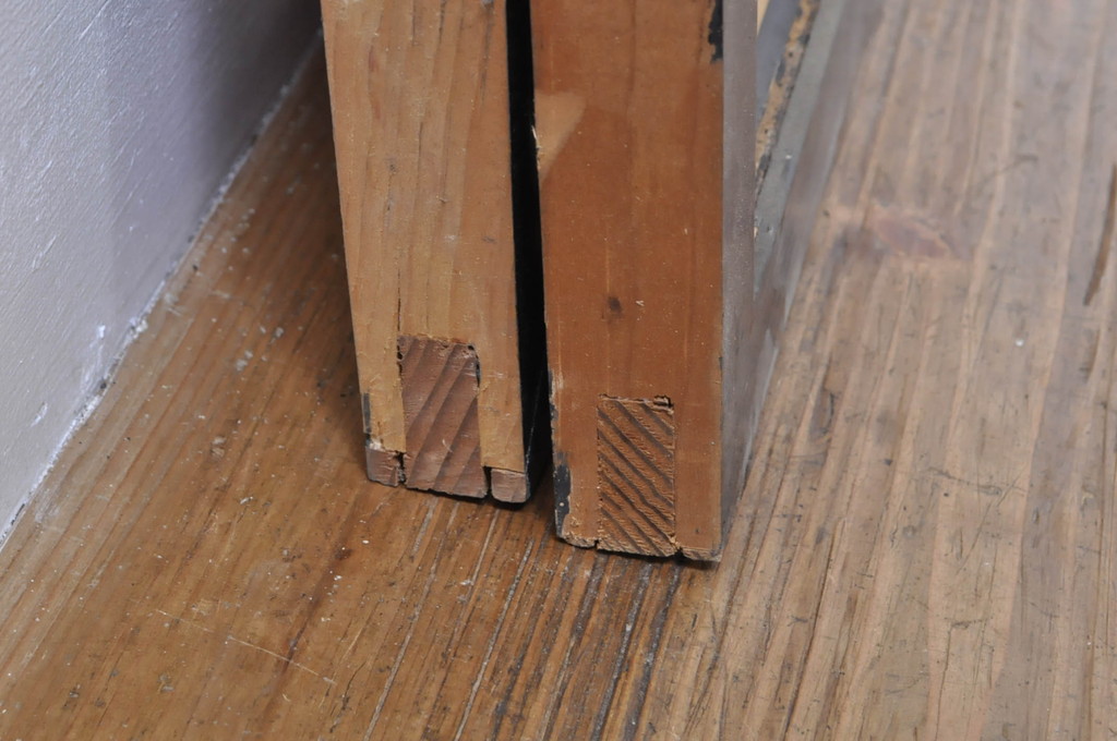 ビンテージ建具　松・鷲　彫刻と組子細工の組み合わせが美しい欄間2枚セット(明り取り、明かり取り、ランマ、ヴィンテージ)(R-076334)