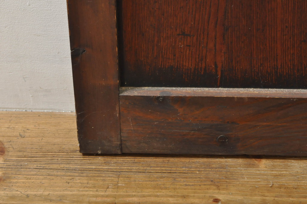 アンティーク建具　鏡板　欅(ケヤキ)材　和モダンな空間作りにおすすめな帯戸2枚セット(引き戸、板戸)(R-076083)