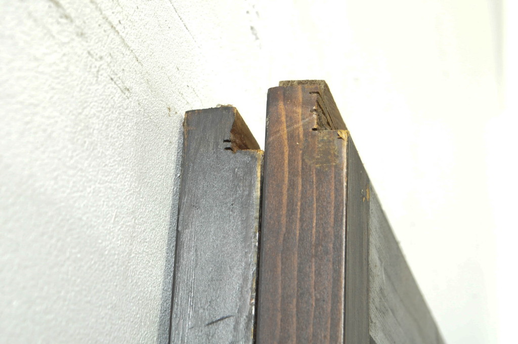 アンティーク建具　鏡板　欅(ケヤキ)材　和モダンな空間作りにおすすめな帯戸2枚セット(引き戸、板戸)(R-076083)