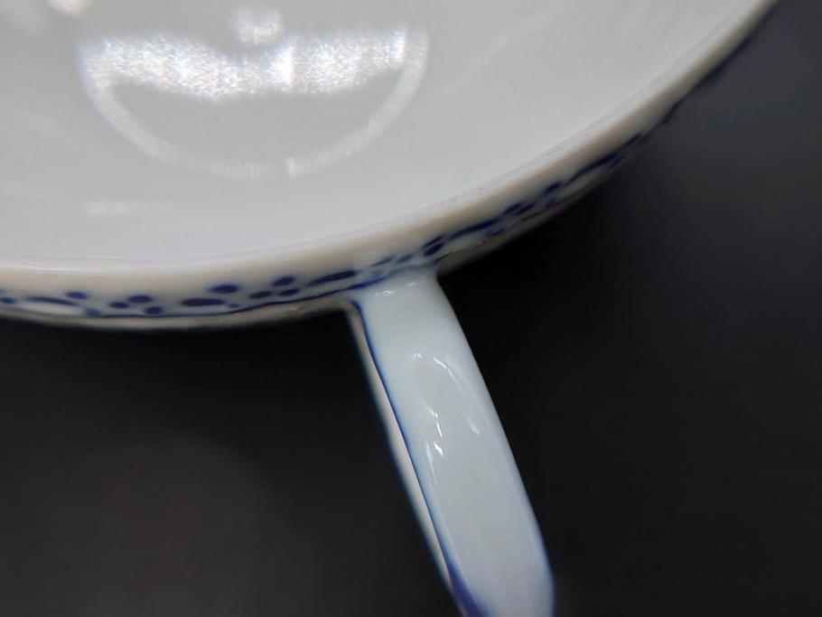 デンマーク　ROYAL COPENHAGEN(ロイヤルコペンハーゲン)　ブルーフルーテッド　ハーフレース　525　上品なデザインのティーカップ&ソーサー5客セット(洋食器、C&S)(R-078345)