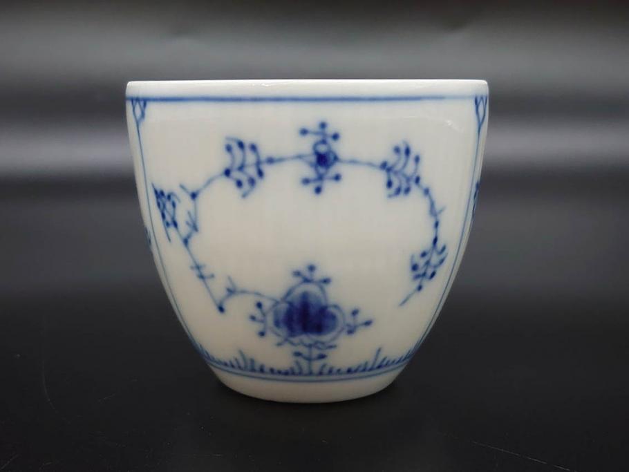 デンマーク　ROYAL COPENHAGEN(ロイヤルコペンハーゲン)　ブルーフルテッド プレイン　繊細な絵付けがエレガントなコーヒーカップ&ソーサー5客セット(洋食器、C&S)(R-078346)