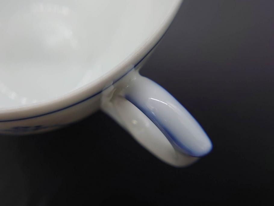 デンマーク　ROYAL COPENHAGEN(ロイヤルコペンハーゲン)　ブルーフルテッド プレイン　繊細な絵付けがエレガントなコーヒーカップ&ソーサー5客セット(洋食器、C&S)(R-078346)