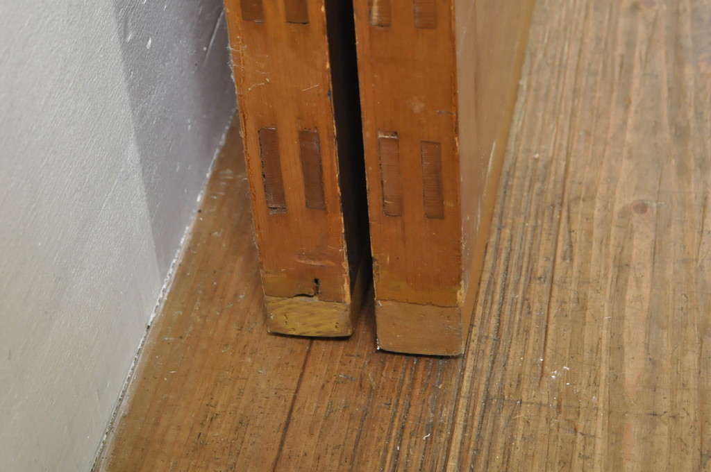 アンティーク建具　レトロな空間を演出するガラス戸2枚セット(引き戸)(R-076086)