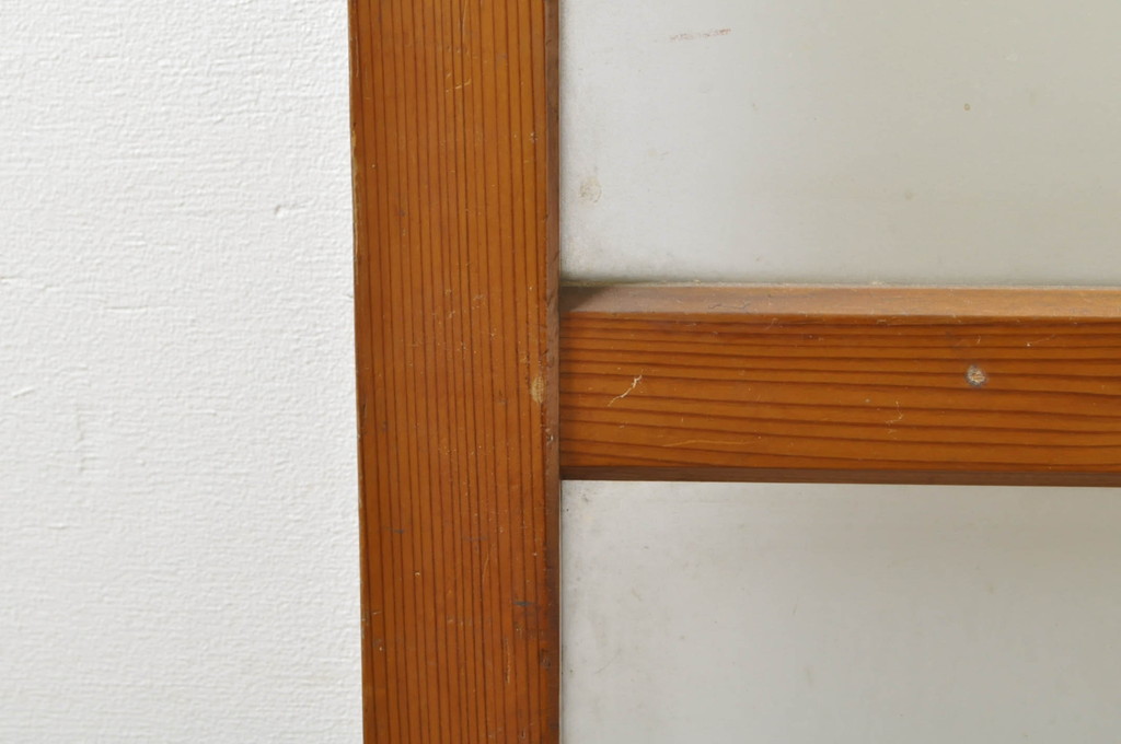 アンティーク建具　レトロな空間を演出するガラス戸2枚セット(引き戸)(R-076087)