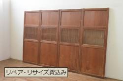 アンティーク建具　総欅(ケヤキ)材　重厚感のある佇まいが魅力の蔵戸1枚(玄関戸、引き戸)(R-068917)