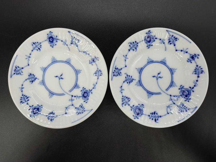 デンマーク　ROYAL COPENHAGEN(ロイヤルコペンハーゲン)　ブルーフルーテッド　プレイン　ブルーコペンハーゲン　様々なシーンに対応できるプレート5枚・シェルディッシュ・ボウルセット(皿、深皿、小皿、変形皿、貝、花柄、洋食器)(R-078347)