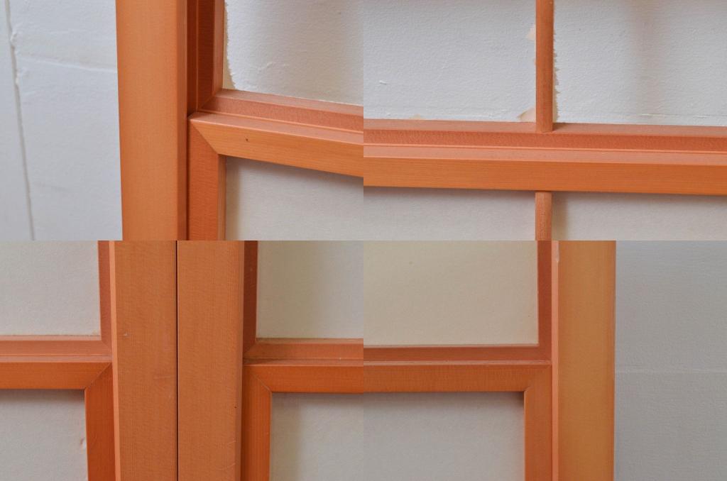 ビンテージ建具　和の空間づくりにおすすめの擦り上げ幅狭障子戸4枚セット(擦り上げ障子戸、擦上障子戸、雪見障子戸、引き戸、ヴィンテージ)(R-076266)
