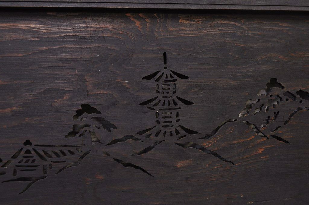 古民具　旧家の透かし彫り欄間2枚セット
