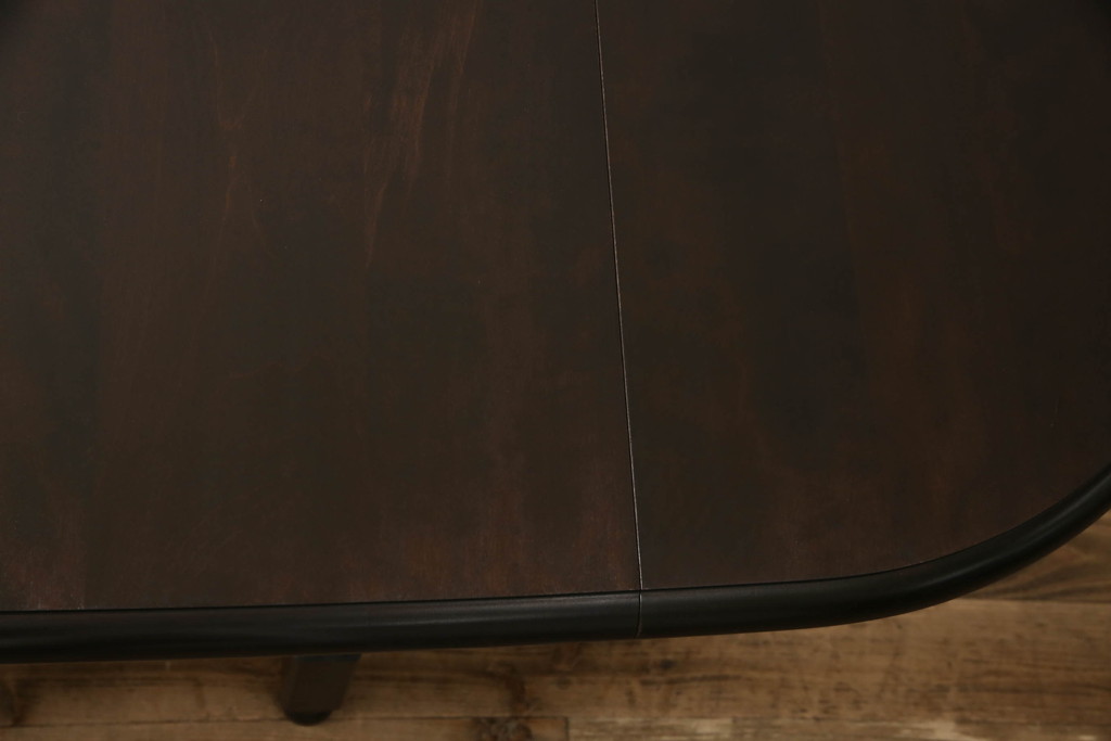 中古　北海道民芸家具　希少な絶版品　引き出し付きで使い勝手の良い上品なバタフライテーブル(ダイニングテーブル、エクステンションテーブル)(R-061280)