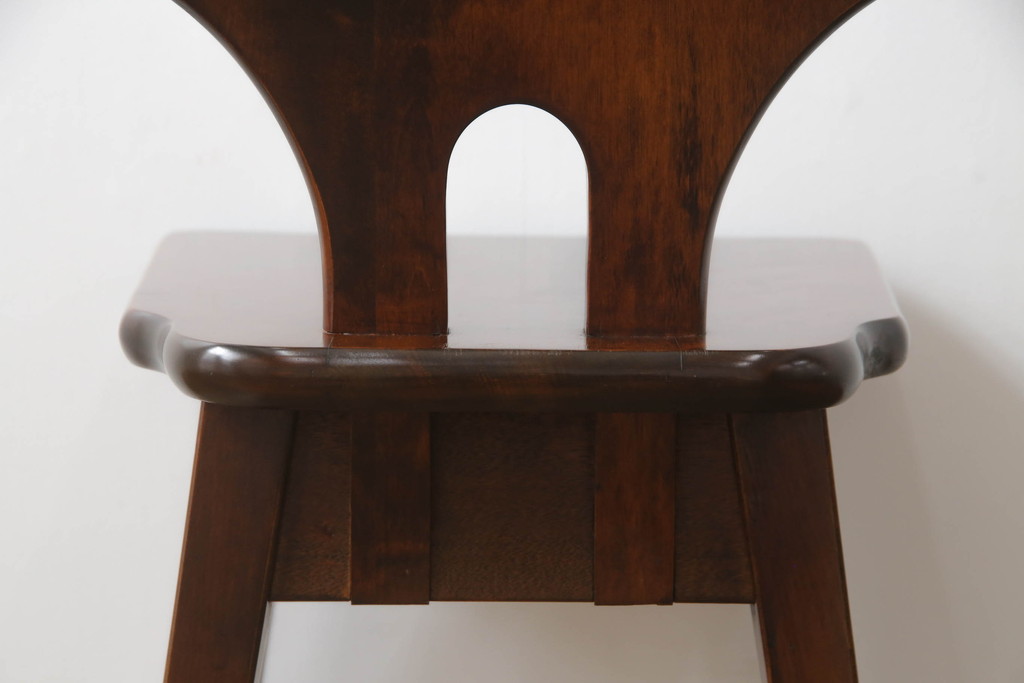 和製ビンテージ　国産民芸家具　和モダンテイストなお部屋におすすめのチェア(椅子、イス、板座チェア、ダイニングチェア、ヴィンテージ)(R-070116)