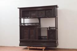 中古　美品　maruni(マルニ木工)　地中海ロイヤルシリーズ(ROYAL)　 シックな佇まいが魅力的なキャビネット(食器棚、収納棚、戸棚、カップボード、飾り棚、本箱)(定価約90万円)(R-080678)