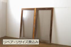 アンティーク建具　大正期の趣漂う格子帯戸1枚(引き戸、板戸、建具)(R-054386)