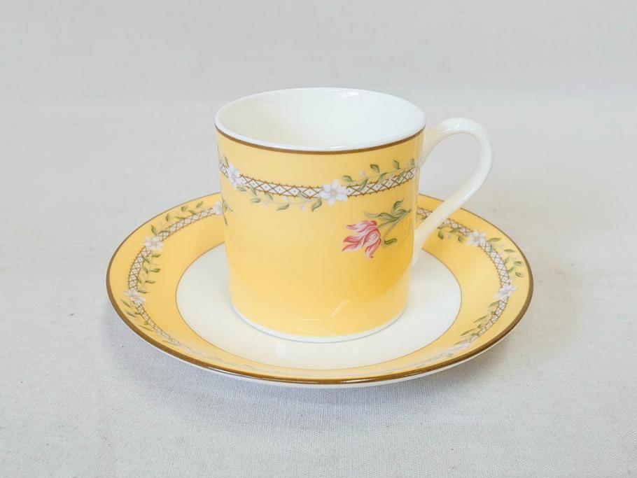 Tiffany&Co.(ティファニー)　Pink Tulip(ピンクチューリップ)　Sybil Connolly　食卓に彩を与えてくれるデミタスカップ&ソーサー6客セット(C&S、Made in Japan、陶器、花柄、説明書付き、洋食器)(R-078350)