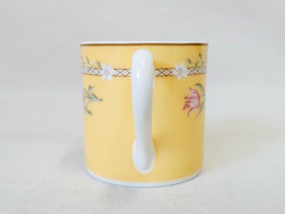 Tiffany&Co.(ティファニー)　Pink Tulip(ピンクチューリップ)　Sybil Connolly　食卓に彩を与えてくれるデミタスカップ&ソーサー6客セット(C&S、Made in Japan、陶器、花柄、説明書付き、洋食器)(R-078350)