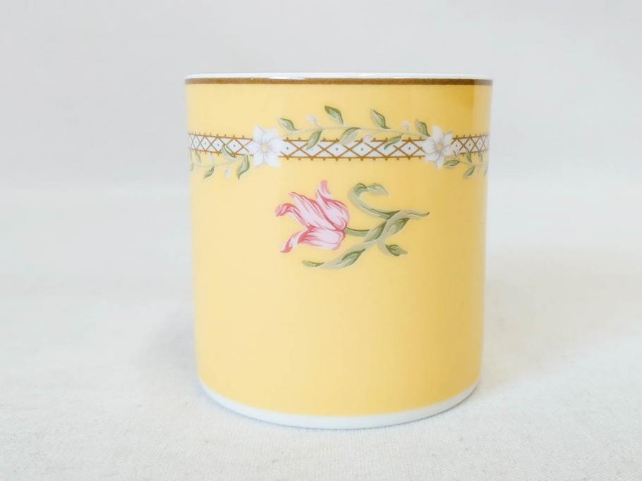 Tiffany&Co.(ティファニー)　Pink Tulip(ピンクチューリップ)　Sybil Connolly　食卓に彩を与えてくれるデミタスカップ&ソーサー6客セット(C&S、Made in Japan、陶器、花柄、説明書付き、洋食器)(R-078350)