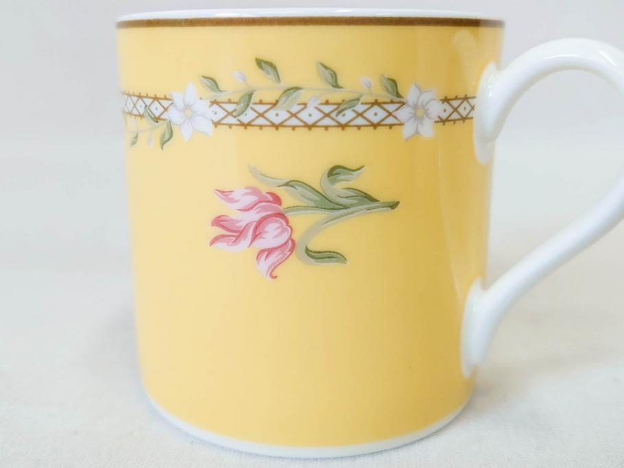 Tiffany&Co.(ティファニー)　Pink Tulip(ピンクチューリップ)　Sybil Connolly　食卓に彩を与えてくれるデミタスカップ&ソーサー6客セット(C&S、Made in Japan、陶器、花柄、説明書付き、洋食器)(R-078350)